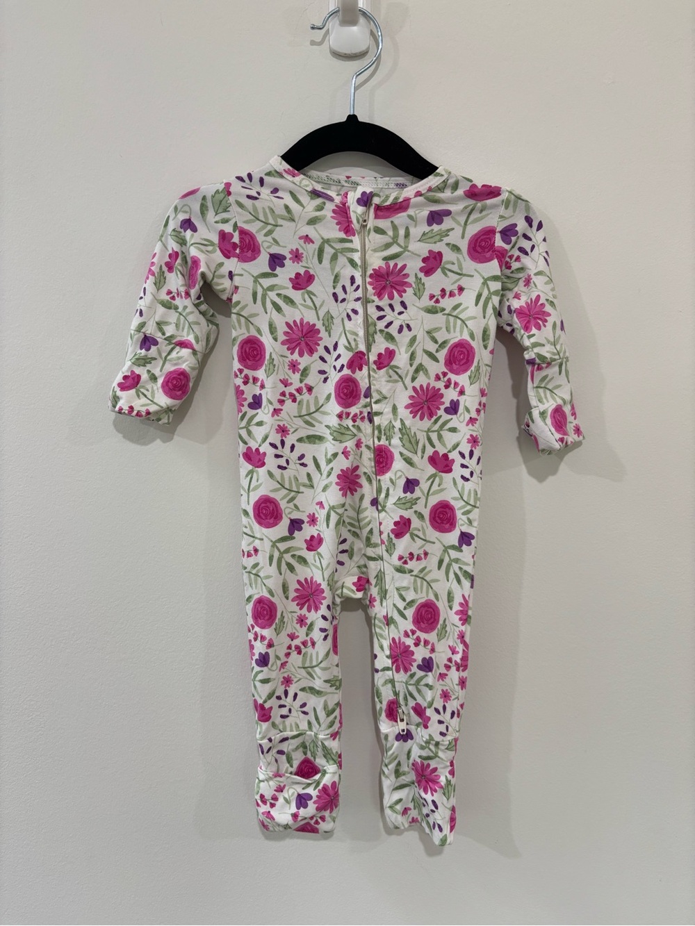Sweet Bamboo Floral Zip Footie Onesie